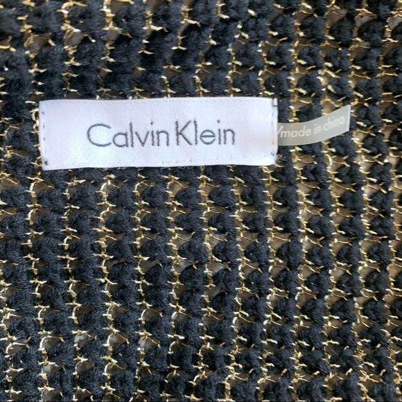 Calvin Klein Gold Black Openfront Cardigan Size M - Picture 4 of 7